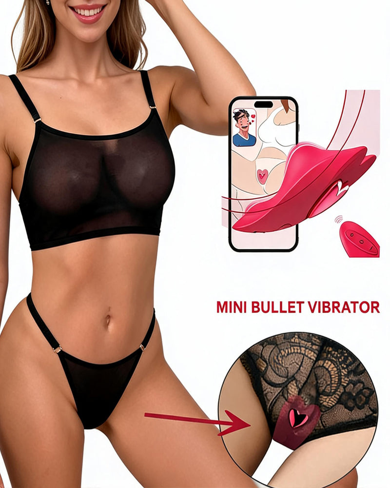 Mesh See-Through Camisole Bra and Panty Set