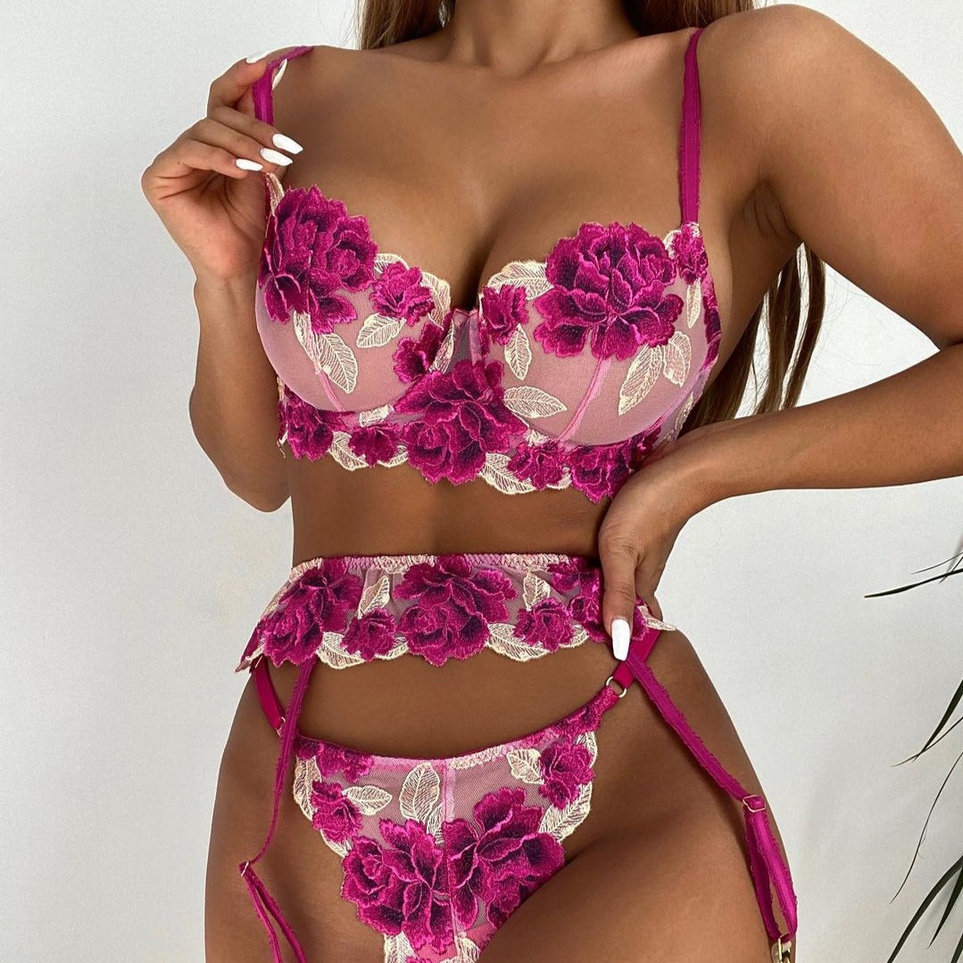 Embroidered Evening Lingerie Set