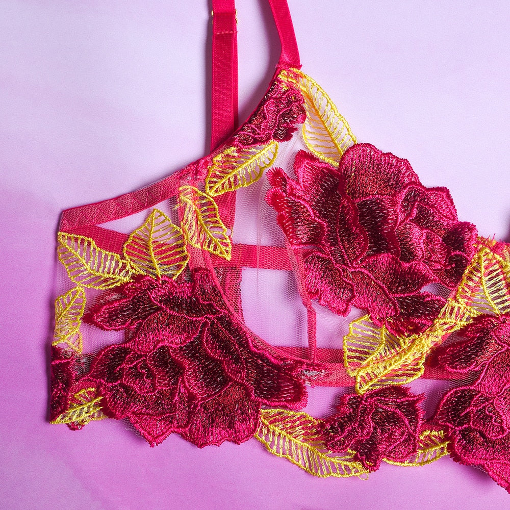 Embroidered Evening Lingerie Set