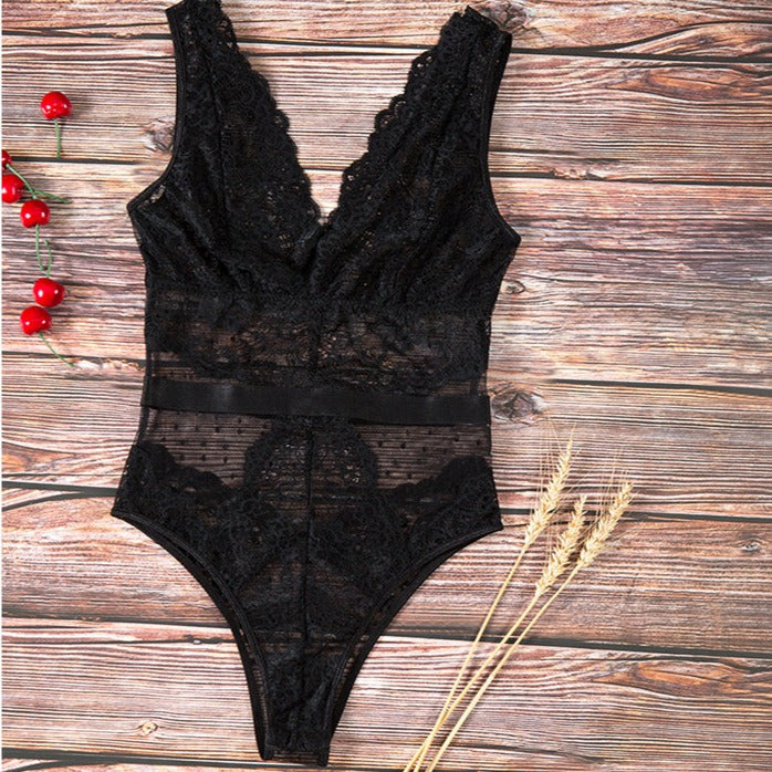 Lace and mesh bodysuit