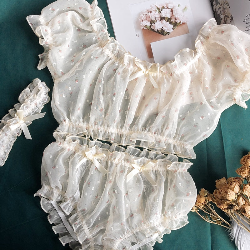Nightwear Lingerie Set with Garter