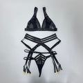 3-Piece Striped Lingerie Set