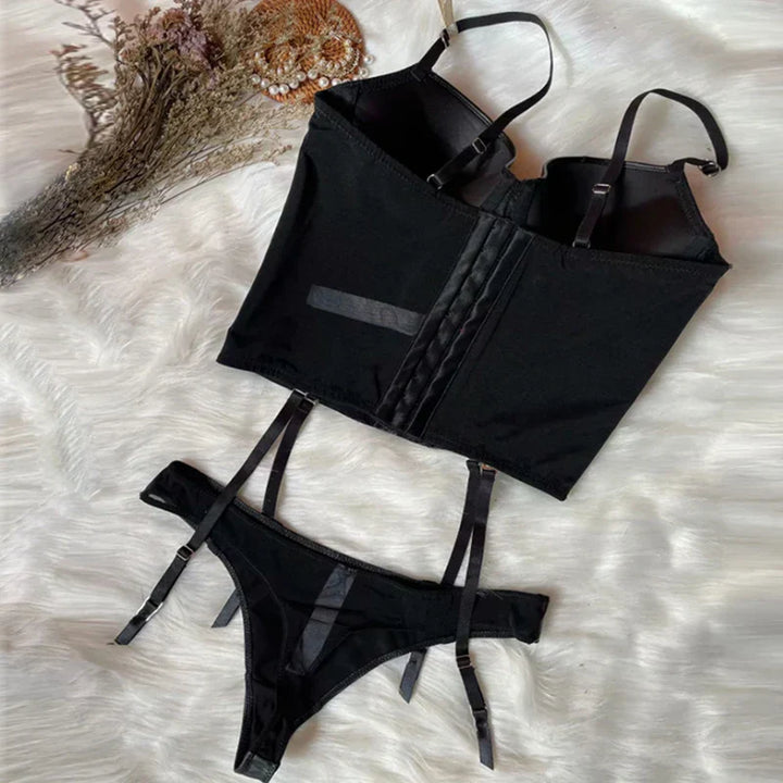 Leather Corset Lingerie Set
