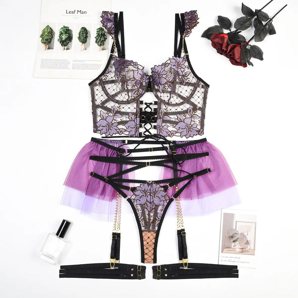 3-Piece Floral Lingerie Set
