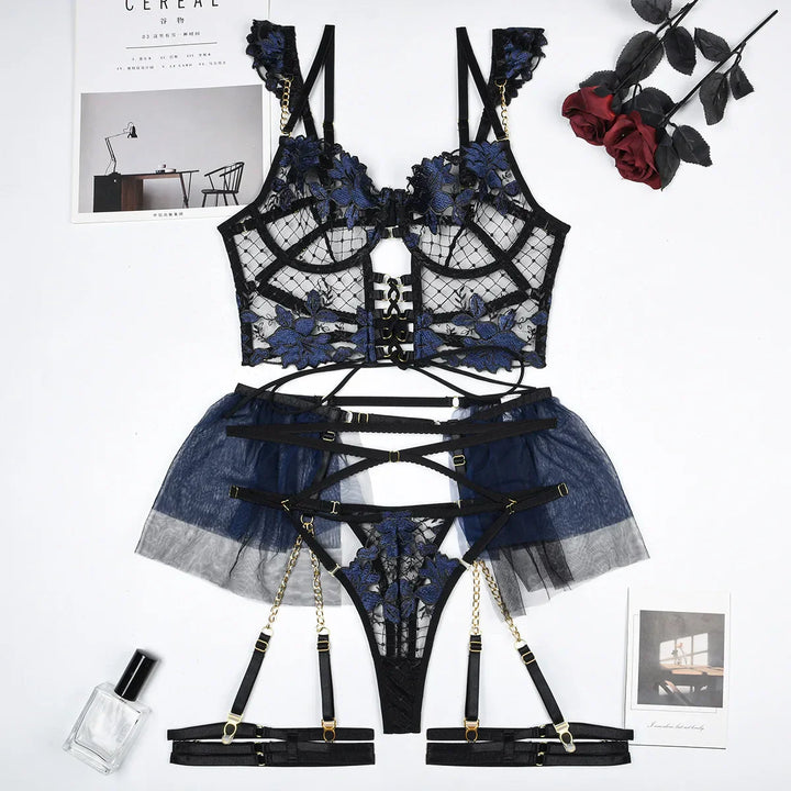 3-Piece Floral Lingerie Set