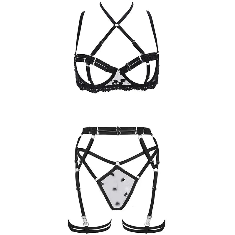 4-Piece Embroidered Lingerie Set