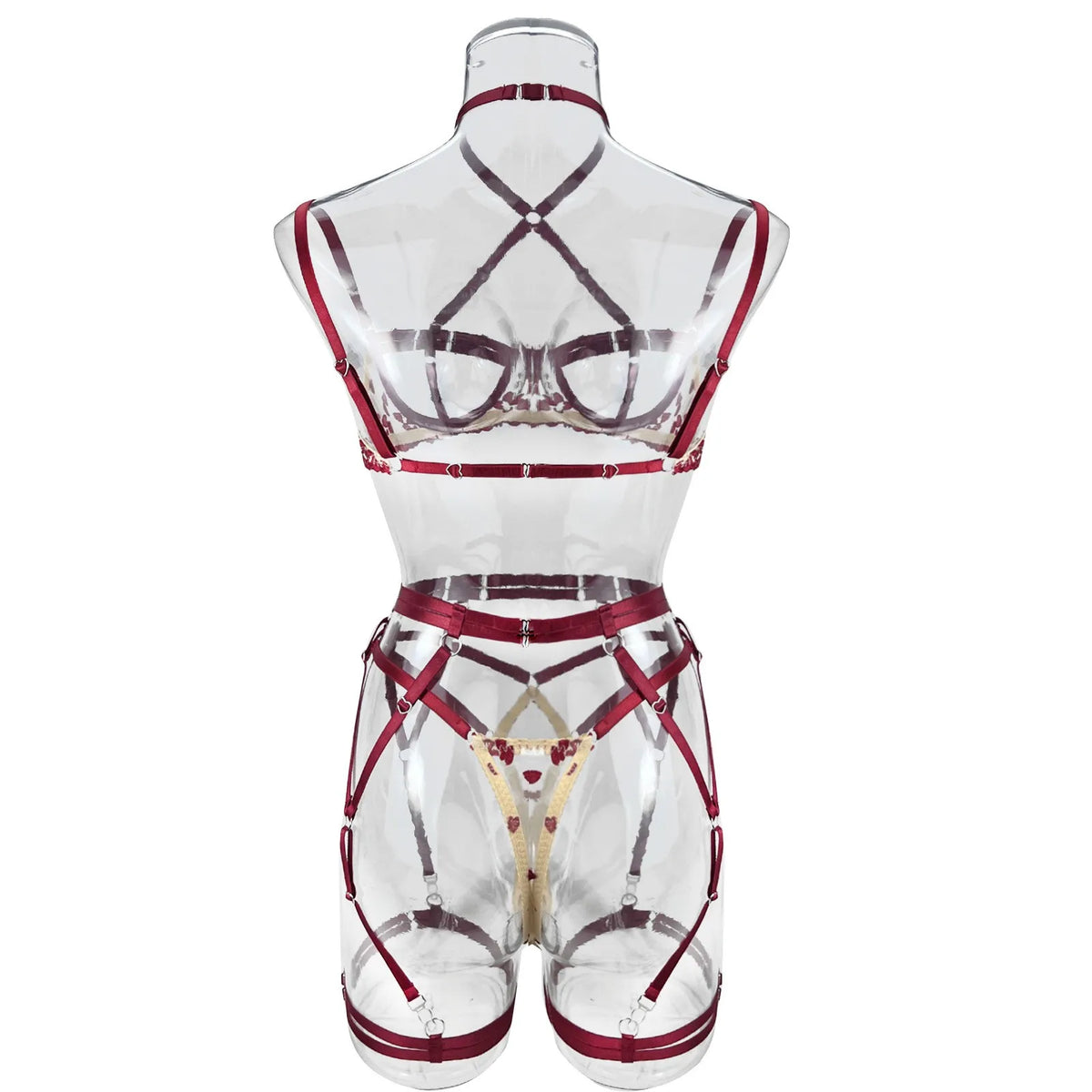 4-Piece Embroidered Lingerie Set