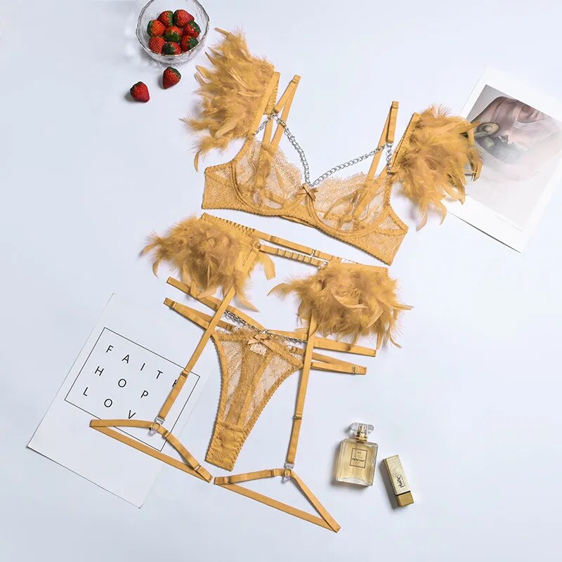 Feather Lingerie Set