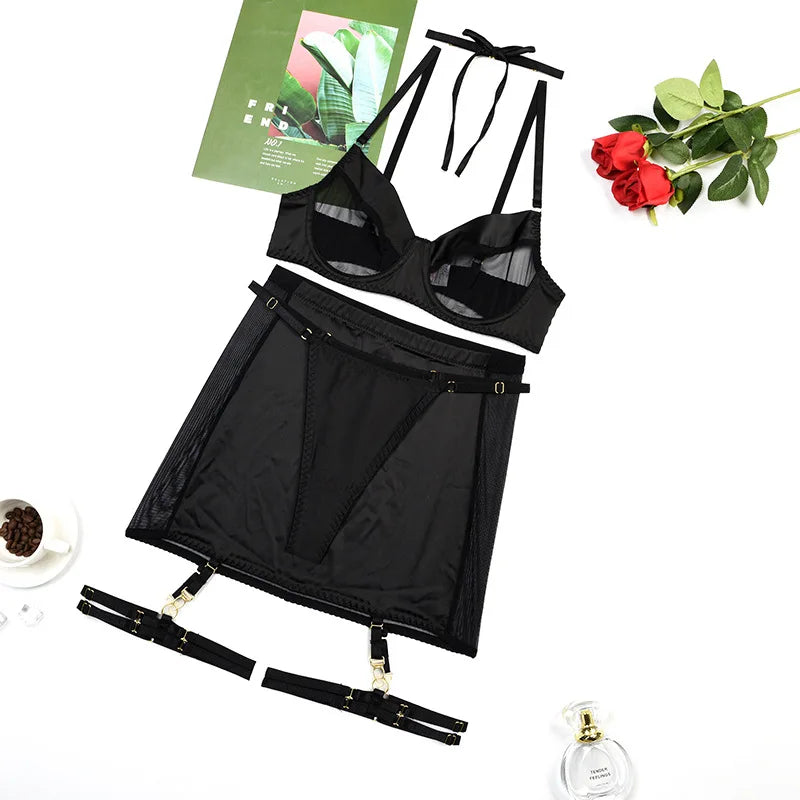 5-Piece Satin Lingerie Set