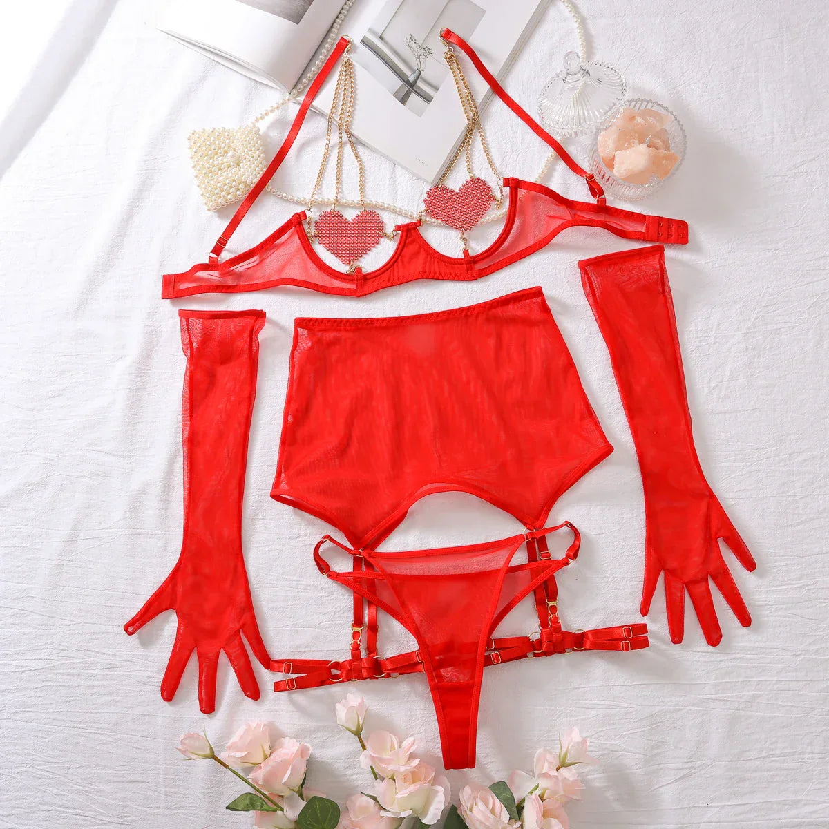 Lingerie Set with Gloves