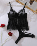 Mesh Sheer Tank Tops Panty Sets