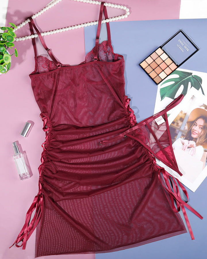 Sheer Mesh Nightdress with G-string