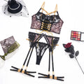 4-Piece Spotted Lingerie Set