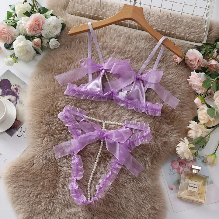 Pearl and Bow Lingerie Set