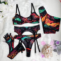 5-Piece Tie-Dye Lingerie Set