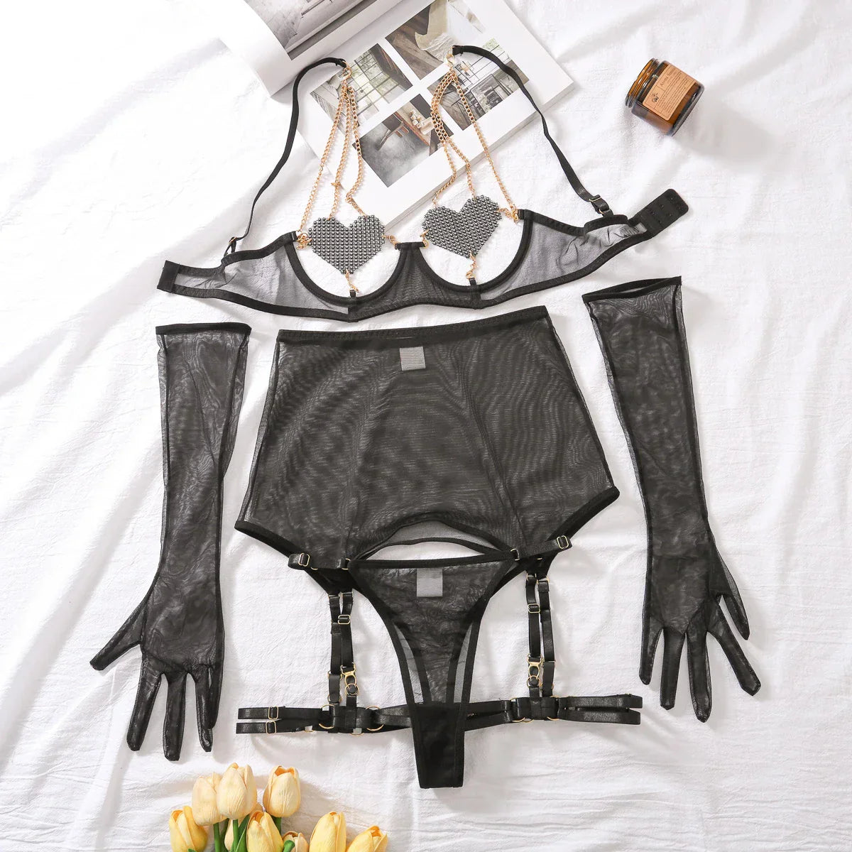 Lingerie Set with Gloves