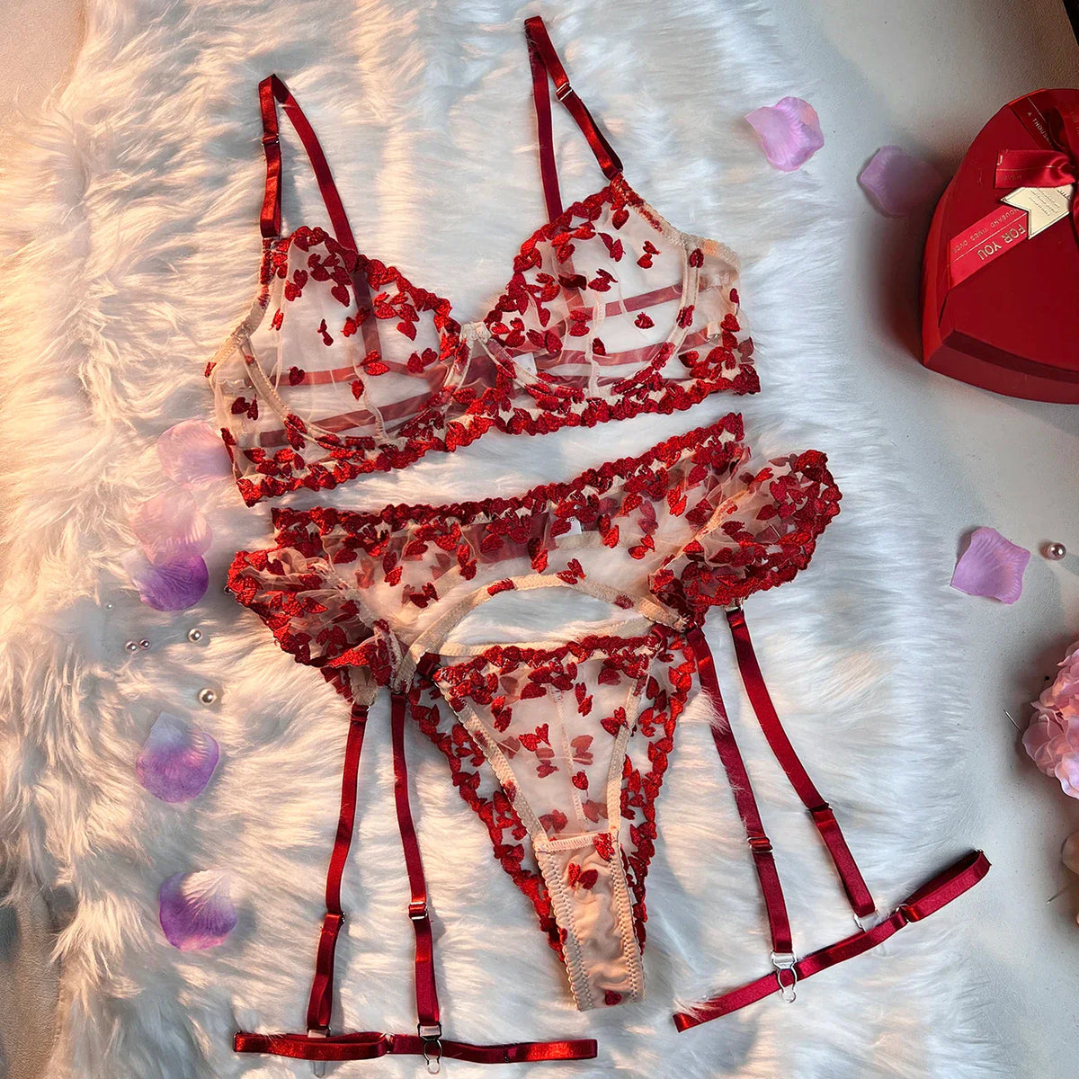 4-Piece Heart Lingerie Set